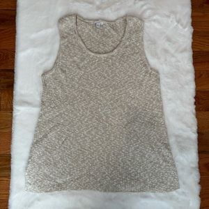J. Jill Pure Jill Knit Tank Size Large NWT Marled Cream